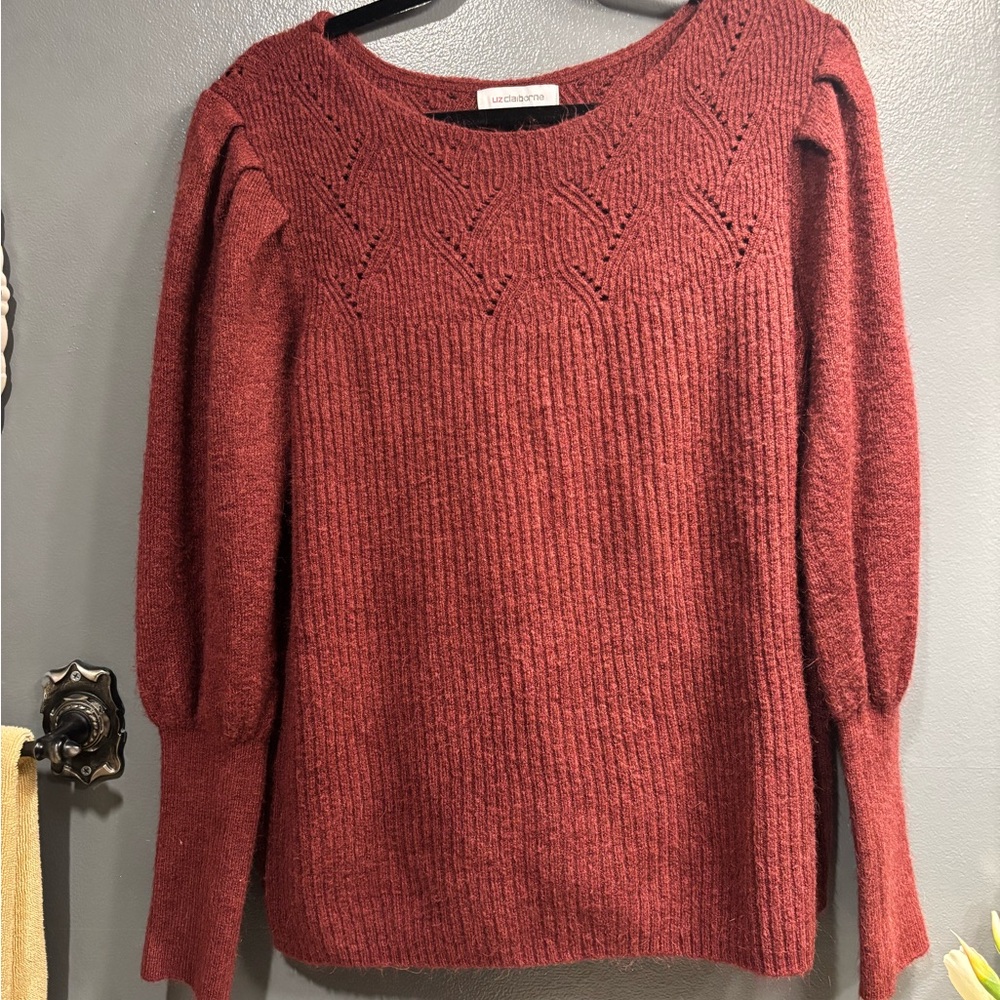 Liz Claiborne Burgundy Sweater Long Sleeve Casual Office Warm Versatile Comfy